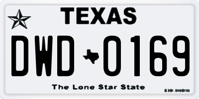 TX license plate DWD0169