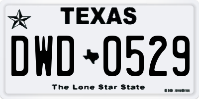 TX license plate DWD0529