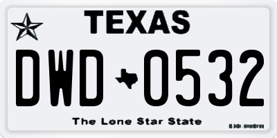 TX license plate DWD0532