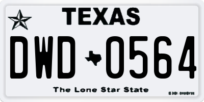 TX license plate DWD0564