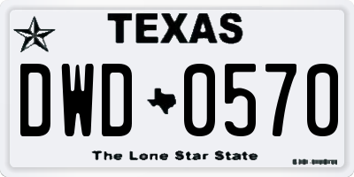 TX license plate DWD0570