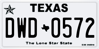 TX license plate DWD0572