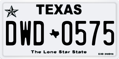 TX license plate DWD0575