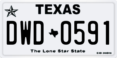 TX license plate DWD0591