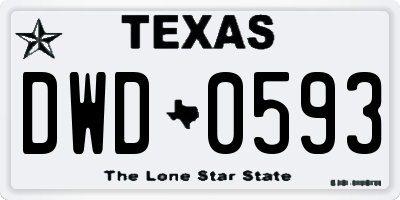 TX license plate DWD0593