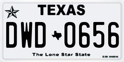 TX license plate DWD0656