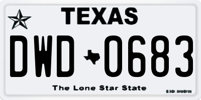 TX license plate DWD0683