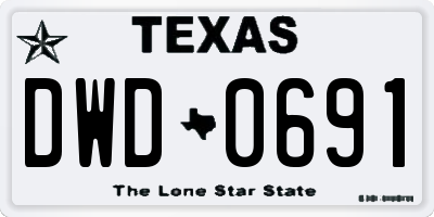 TX license plate DWD0691