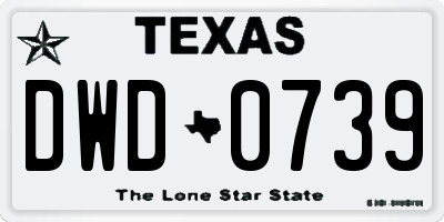 TX license plate DWD0739