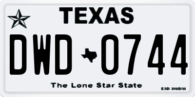 TX license plate DWD0744