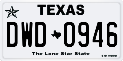 TX license plate DWD0946