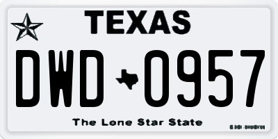 TX license plate DWD0957
