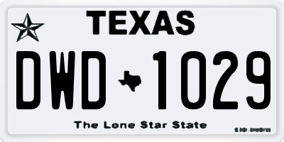 TX license plate DWD1029