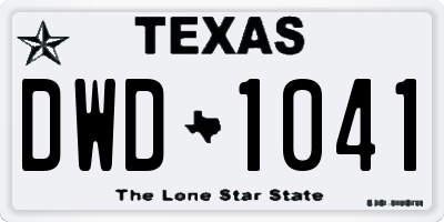 TX license plate DWD1041