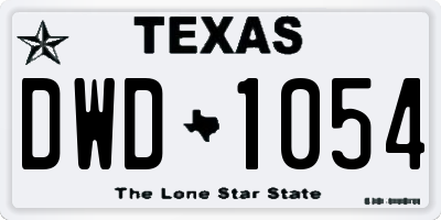 TX license plate DWD1054