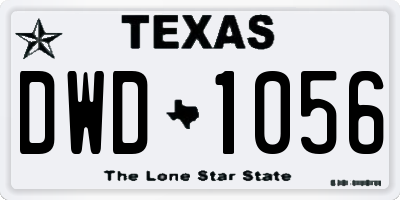 TX license plate DWD1056