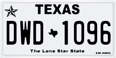 TX license plate DWD1096