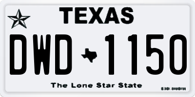 TX license plate DWD1150