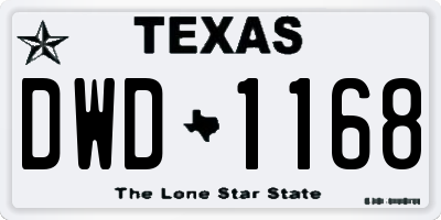 TX license plate DWD1168