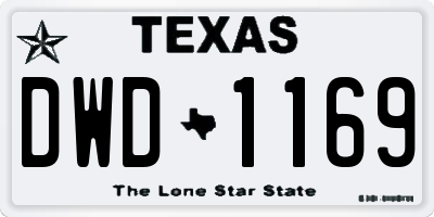 TX license plate DWD1169