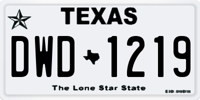 TX license plate DWD1219