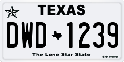 TX license plate DWD1239