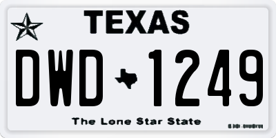 TX license plate DWD1249