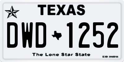 TX license plate DWD1252