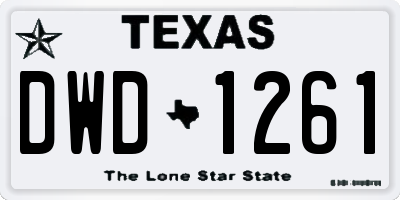 TX license plate DWD1261
