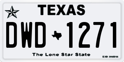 TX license plate DWD1271