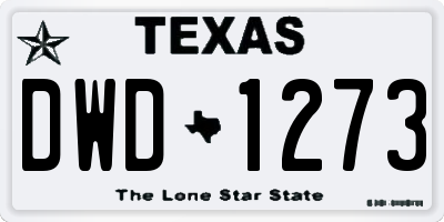 TX license plate DWD1273