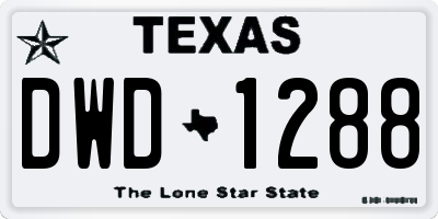 TX license plate DWD1288