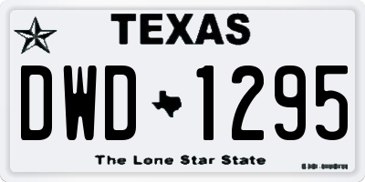TX license plate DWD1295