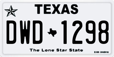 TX license plate DWD1298