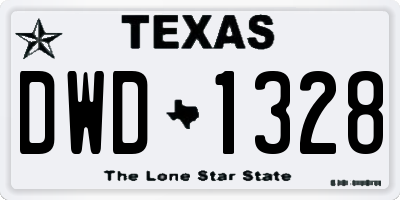 TX license plate DWD1328