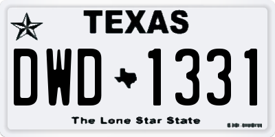 TX license plate DWD1331