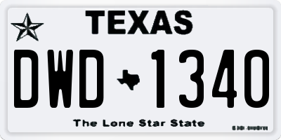 TX license plate DWD1340