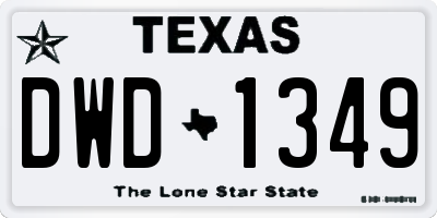 TX license plate DWD1349