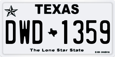TX license plate DWD1359