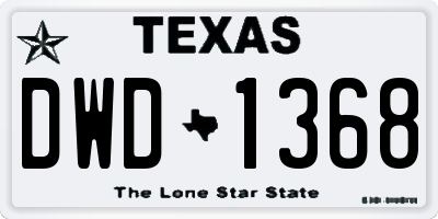 TX license plate DWD1368