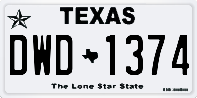 TX license plate DWD1374
