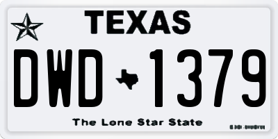 TX license plate DWD1379
