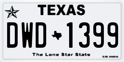 TX license plate DWD1399