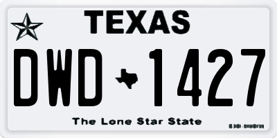TX license plate DWD1427