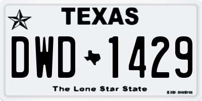 TX license plate DWD1429