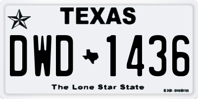 TX license plate DWD1436
