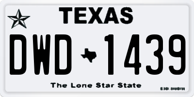 TX license plate DWD1439