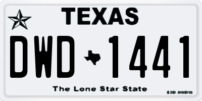 TX license plate DWD1441
