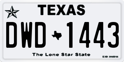 TX license plate DWD1443