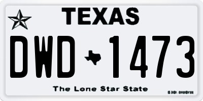 TX license plate DWD1473
